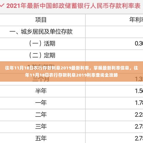 农行存款利息最新利率信息，掌握往年11月18日利率查询全攻略