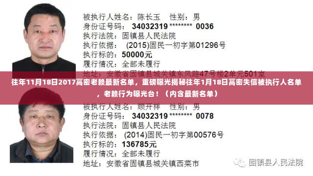 揭秘往年高密失信被执行人名单，老赖行为曝光台（含最新名单曝光）