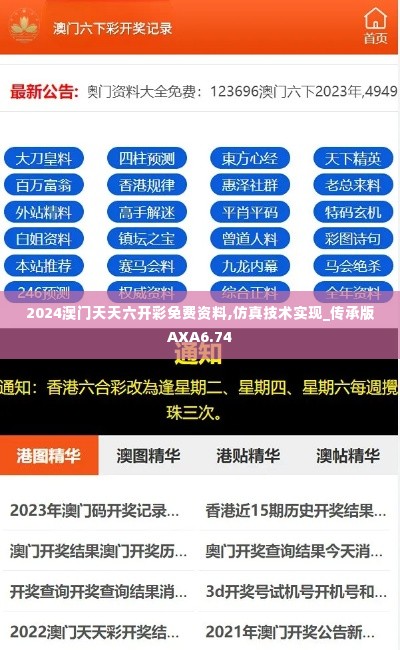 2024澳门天天六开彩免费资料,仿真技术实现_传承版AXA6.74