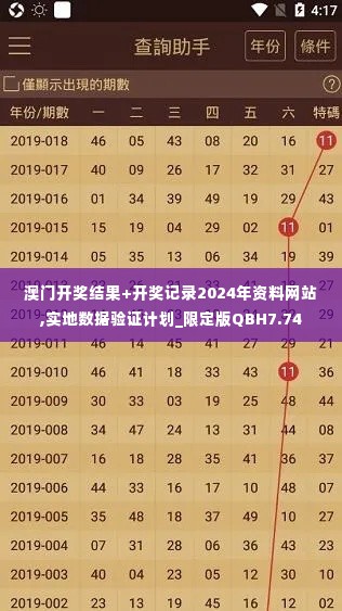 澳门开奖结果+开奖记录2024年资料网站,实地数据验证计划_限定版QBH7.74