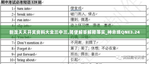 新澳天天开奖资料大全三中三,简便解答解释落实_神念境QNE3.24