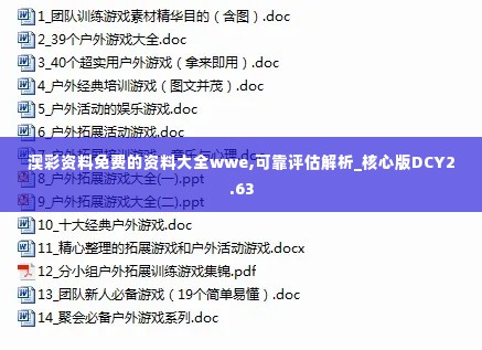 澳彩资料免费的资料大全wwe,可靠评估解析_核心版DCY2.63