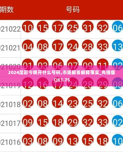 2024澳彩今晚开什么号码,市场解答解释落实_先锋版CJE1.75