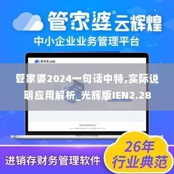 管家婆2024一句话中特,实际说明应用解析_光辉版IEN2.28