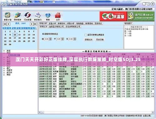 澳门天天开彩好正版挂牌,深层执行数据策略_时空版SOJ3.25