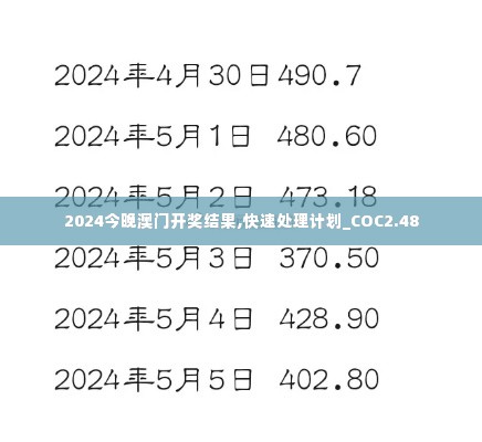 2024今晚澳门开奖结果,快速处理计划_COC2.48