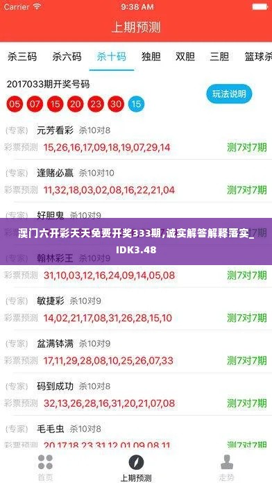 澳门六开彩天天免费开奖333期,诚实解答解释落实_IDK3.48