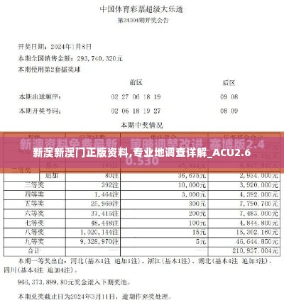 新澳新澳门正版资料,专业地调查详解_ACU2.6