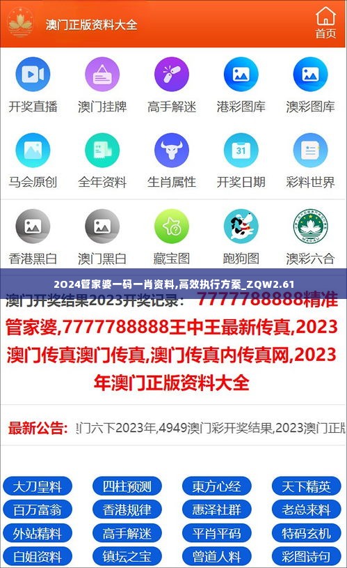 2O24管家婆一码一肖资料,高效执行方案_ZQW2.61