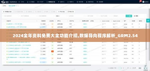 2024全年资料免费大全功能介绍,数据导向程序解析_GRM2.54
