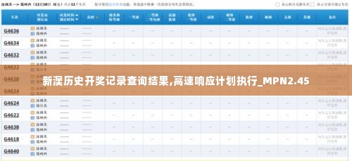 新澳历史开奖记录查询结果,高速响应计划执行_MPN2.45