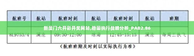 新澳门六开彩开奖网站,稳固执行战略分析_PAB2.86