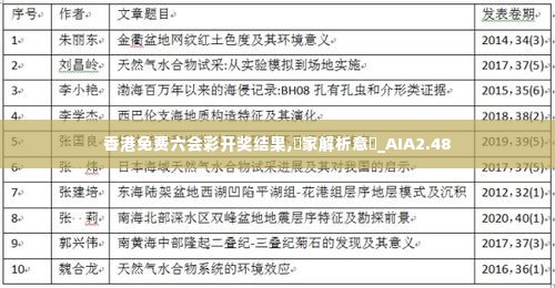 香港免费六会彩开奖结果,專家解析意見_AIA2.48