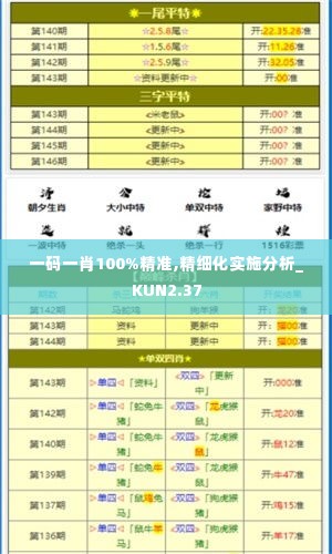 一码一肖100%精准,精细化实施分析_KUN2.37