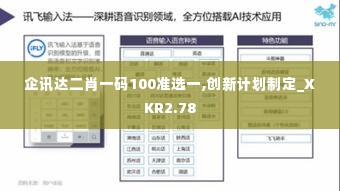 企讯达二肖一码100准选一,创新计划制定_XKR2.78