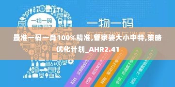 最准一码一肖100%精准,管家婆大小中特,策略优化计划_AHR2.41