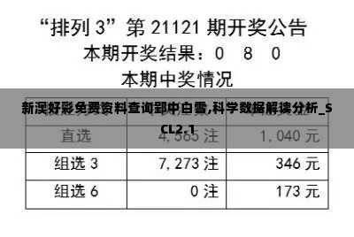 新澳好彩免费资料查询郢中白雪,科学数据解读分析_SCL2.1