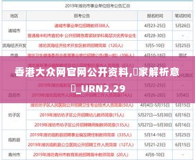 香港大众网官网公开资料,專家解析意見_URN2.29