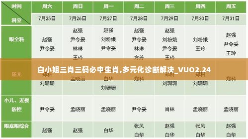 白小姐三肖三码必中生肖,多元化诊断解决_VUO2.24