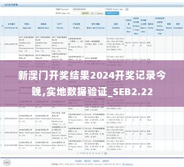 新澳门开奖结果2024开奖记录今晚,实地数据验证_SEB2.22