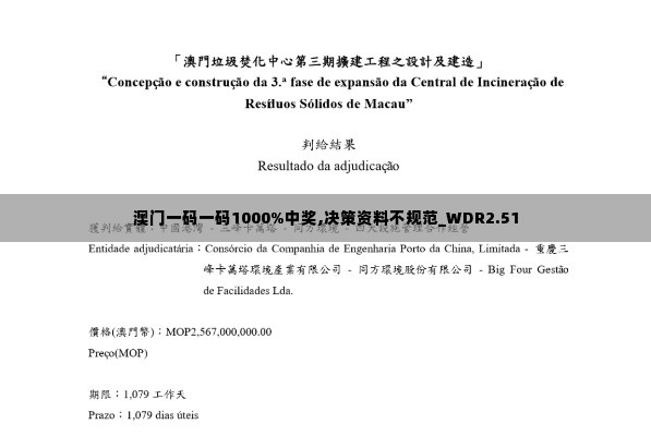 澳门一码一码1000%中奖,决策资料不规范_WDR2.51