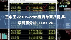 王中王72385.cσm查询单双八尾,科学解释分析_FLR2.26