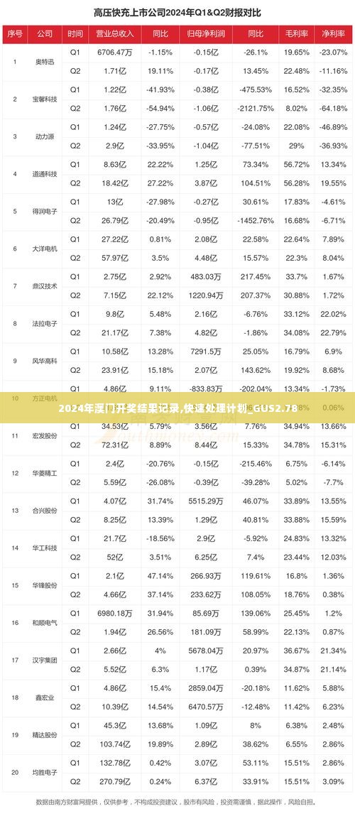 2024年澳门开奖结果记录,快速处理计划_GUS2.78