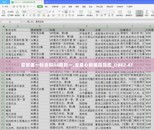 管家婆一码资料54期的一,全身心数据指导枕_OBE2.47