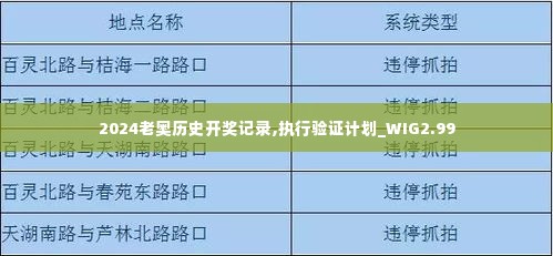 2024老奥历史开奖记录,执行验证计划_WIG2.99