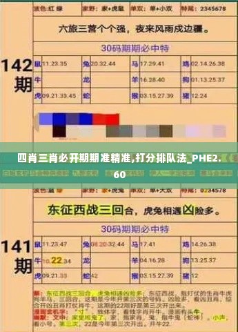 四肖三肖必开期期准精准,打分排队法_PHE2.60