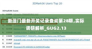 新澳门最新开奖记录查询第28期,实际调研解析_GUG2.13