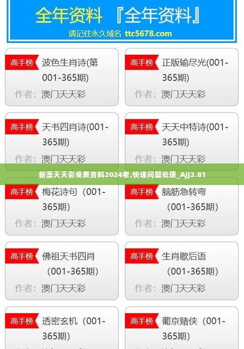 新澳天天彩免费资料2024老,快速问题处理_AJJ2.81