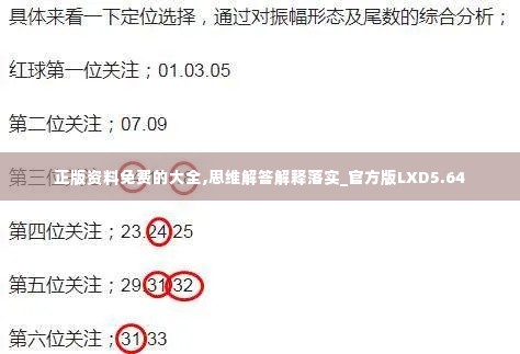 正版资料免费的大全,思维解答解释落实_官方版LXD5.64