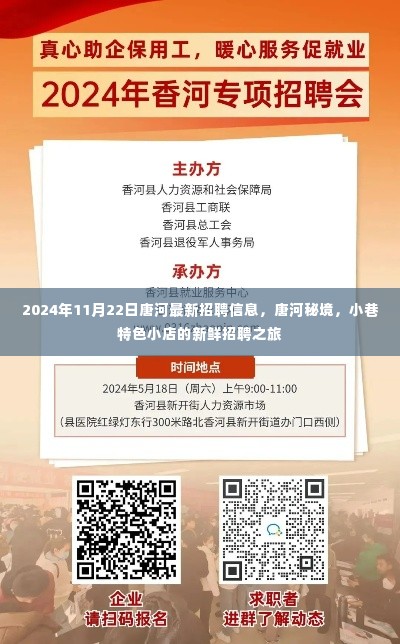 唐河秘境，最新招聘信息与小巷特色小店的招聘之旅（2024年11月22日）