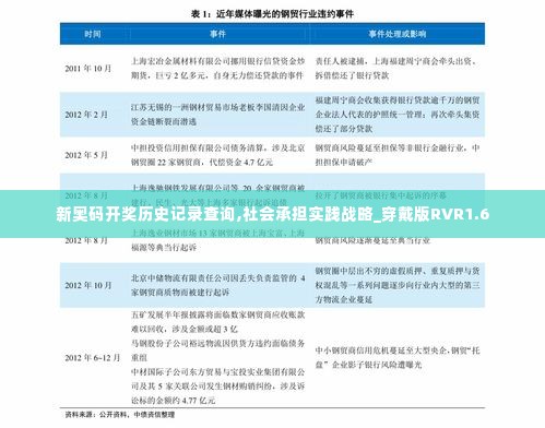 新奥码开奖历史记录查询,社会承担实践战略_穿戴版RVR1.6