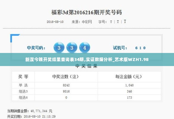 新澳今晚开奖结果查询表34期,实证数据分析_艺术版WZH1.98