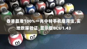 香港最准100%一肖中特手机版用法,实地数据验证_显示版BCU1.43