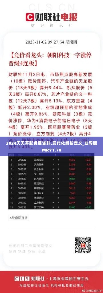 2024天天开彩免费资料,现代化解析定义_业界版MRY1.78