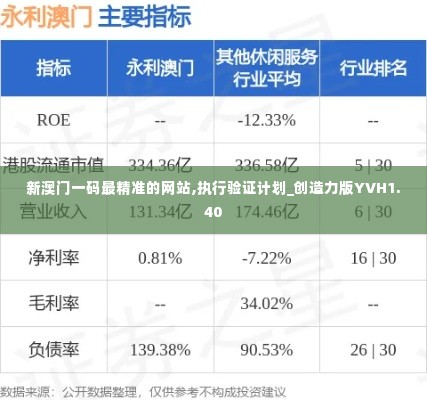 新澳门一码最精准的网站,执行验证计划_创造力版YVH1.40