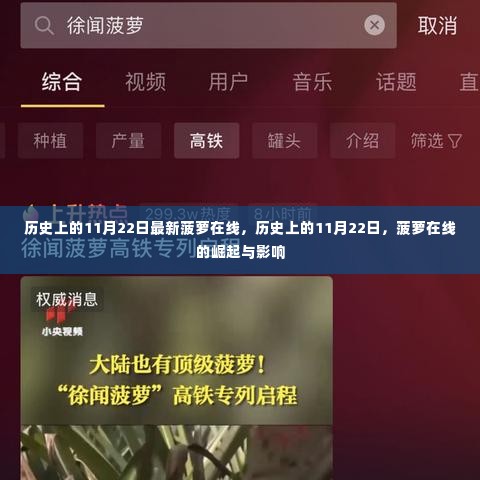 历史上的11月22日，菠萝在线的崛起与深远影响