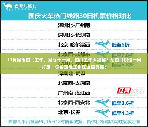 昆明十一月热门工作揭秘，超热门职位一网打尽，理想工作等你来挑战！