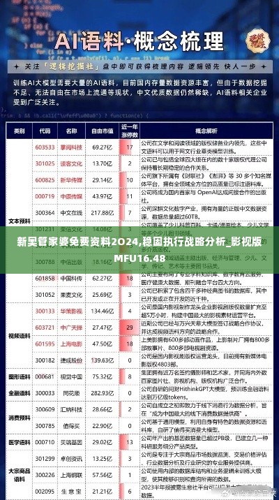 新奥管家婆免费资料2O24,稳固执行战略分析_影视版MFU16.48