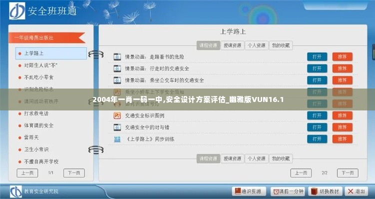 2004年一肖一码一中,安全设计方案评估_幽雅版VUN16.1