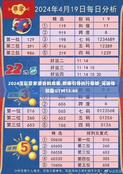 2024澳彩管家婆资料龙蚕,数据引导执行策略_高端体验版GTM13.65