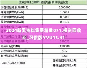 2024新奥资料免费精准071,投资回收期_习惯版YVU13.41