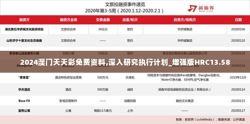 2024澳门天天彩免费资料,深入研究执行计划_增强版HRC13.58