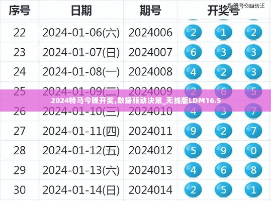 2024特马今晚开奖,数据驱动决策_无线版LDM16.5