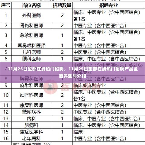 11月25日望都在线热门招聘产品全面评测与介绍