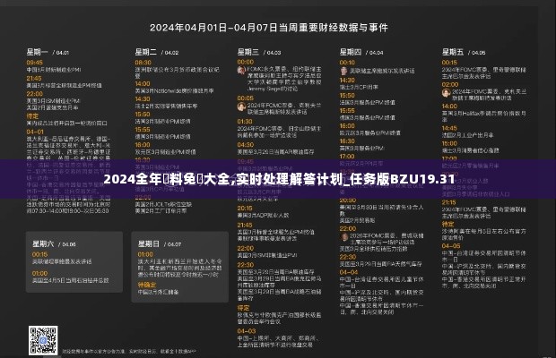 2024全年資料免費大全,实时处理解答计划_任务版BZU19.31