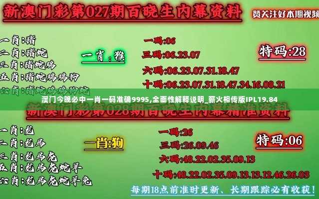 澳门今晚必中一肖一码准确9995,全面性解释说明_薪火相传版IPL19.84